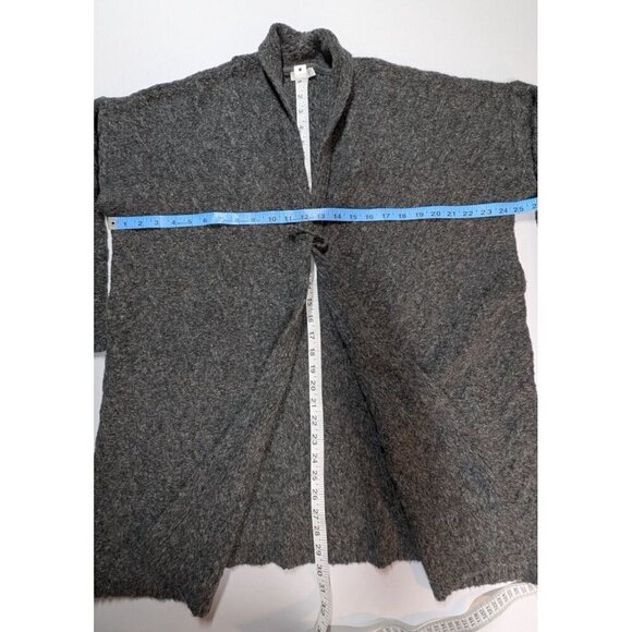 J. Jill Sweater Cardigan Open-Front Cotton Alpaca Long Chunky Knit Gray Medium - Picture 8 of 11